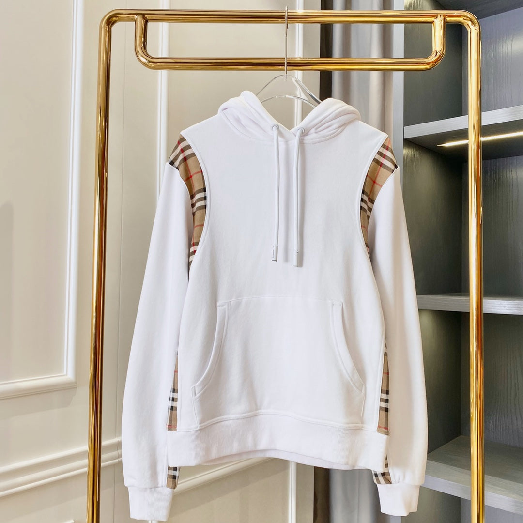 BURBERRY White and beige zip up Hoodie
