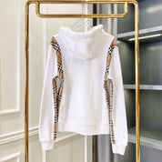BURBERRY White and beige zip up Hoodie