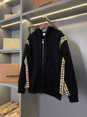BURBERRY black and beige zip up Hoodie