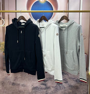 Moncler strip zip up hoodie
